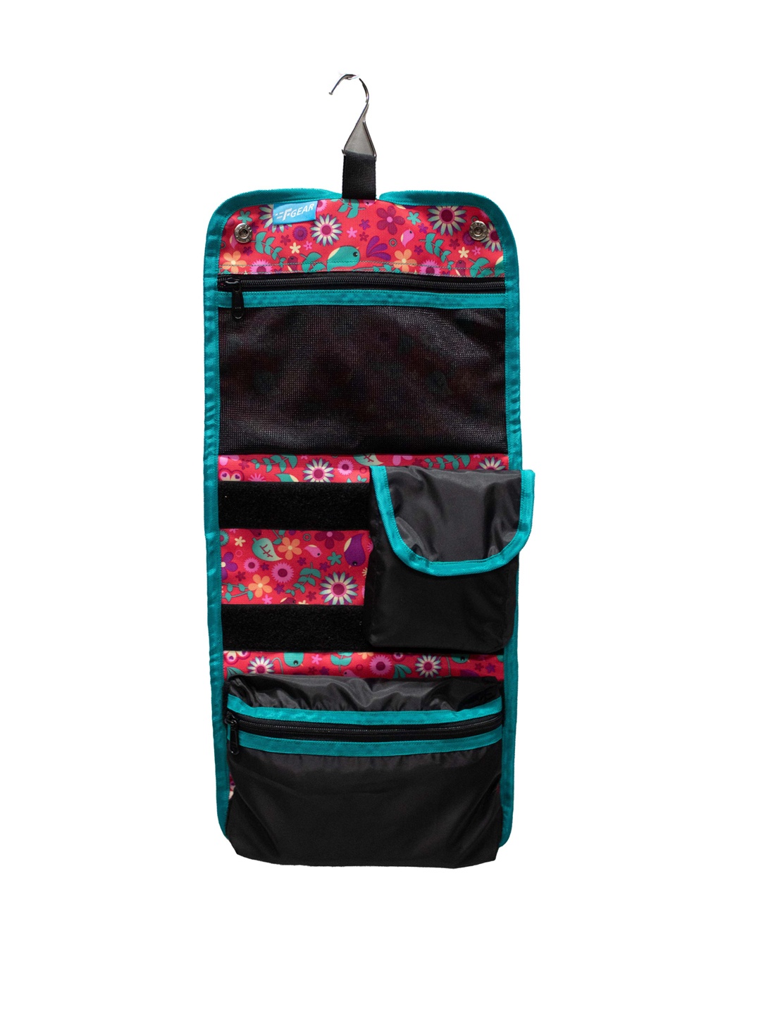 

F Gear Red & Teal Green Printed Tri-Fold Travel Utility Bag