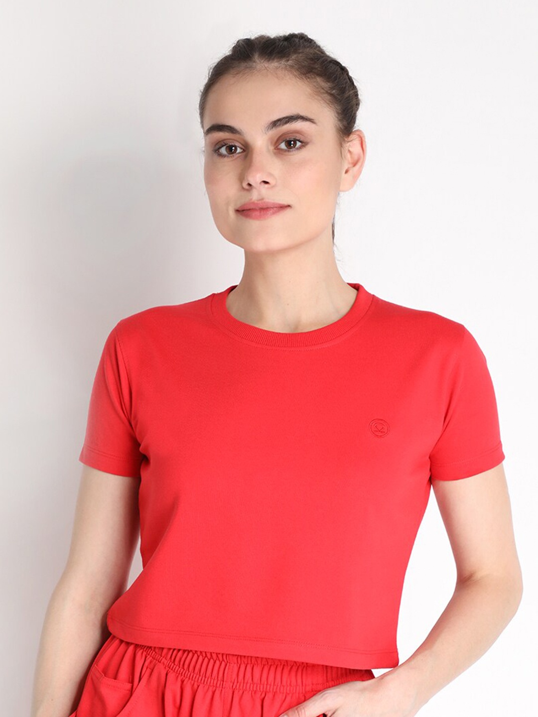 

Chkokko Women Red Cropped T-shirt