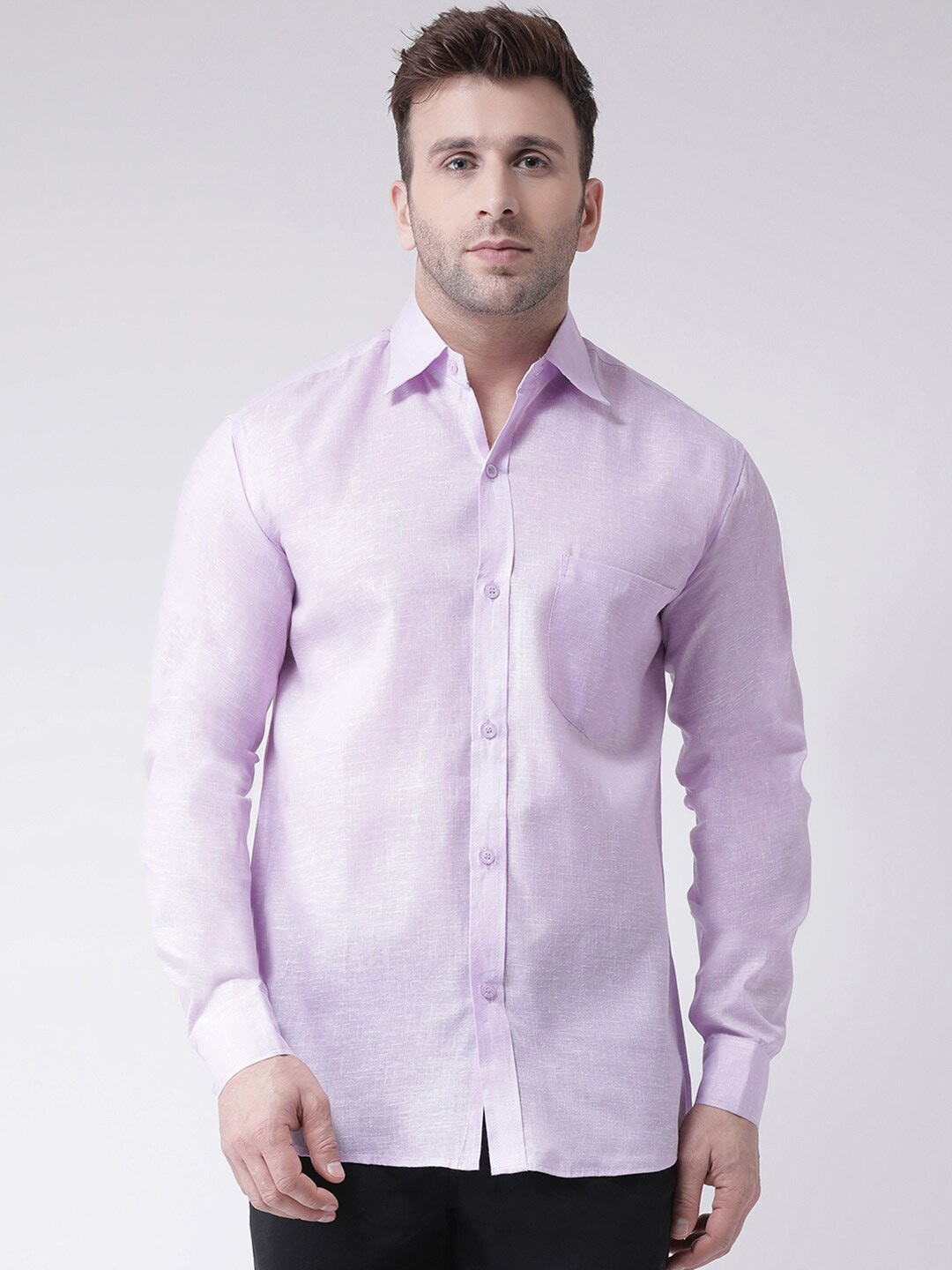 

KHADIO Men Lavender Cotton Casual Shirt