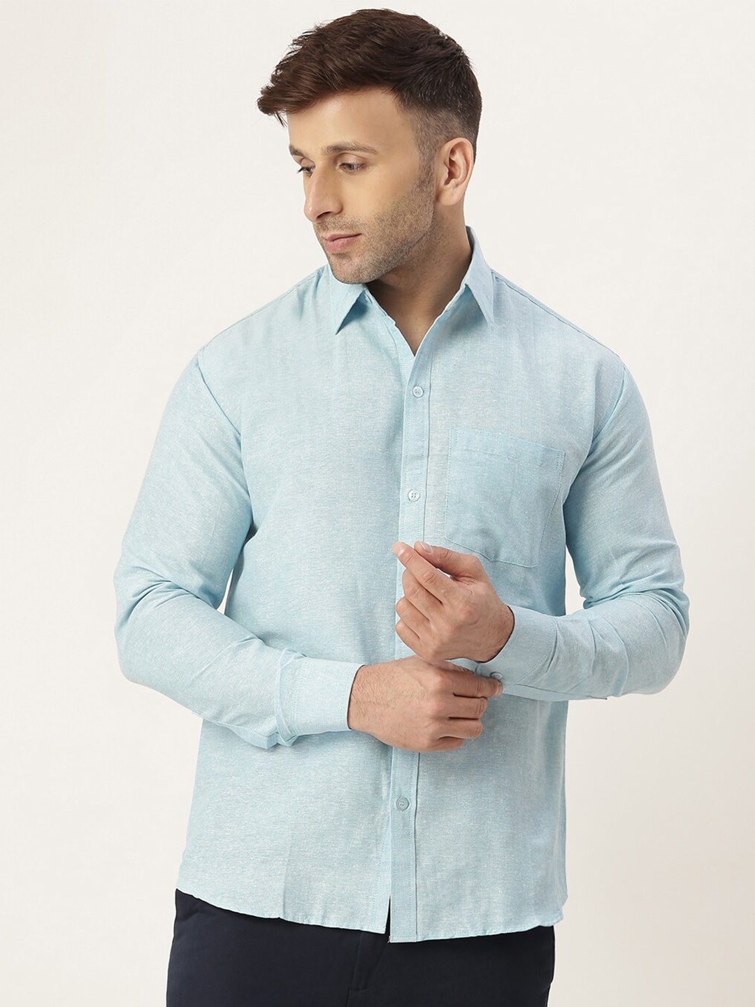 

KHADIO Men Blue Casual Shirt