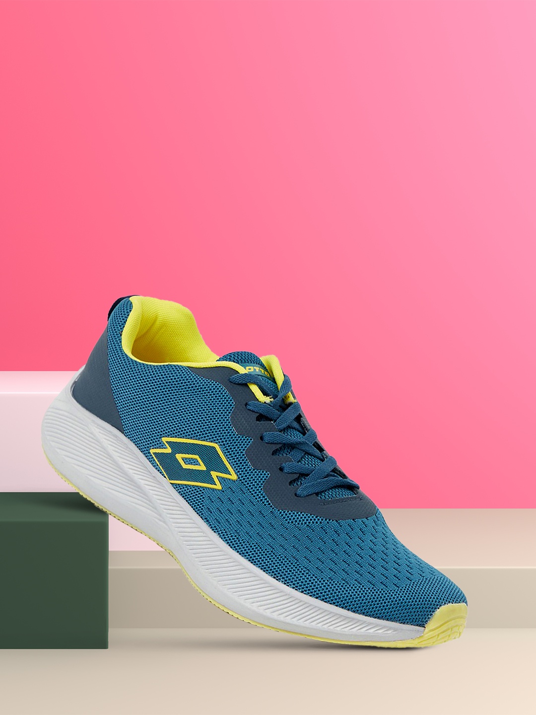 

Lotto Men Teal & Yellow Renzo Running Shoes