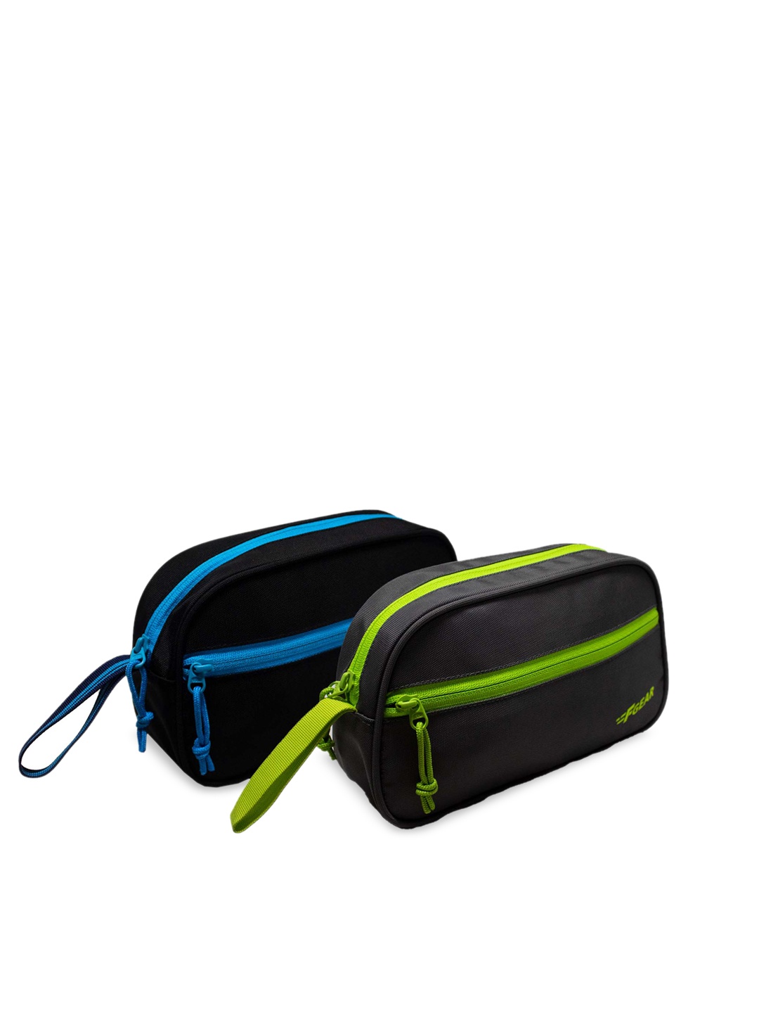 

F Gear Set Of 2 Solid Travel Utility Pouches, Black