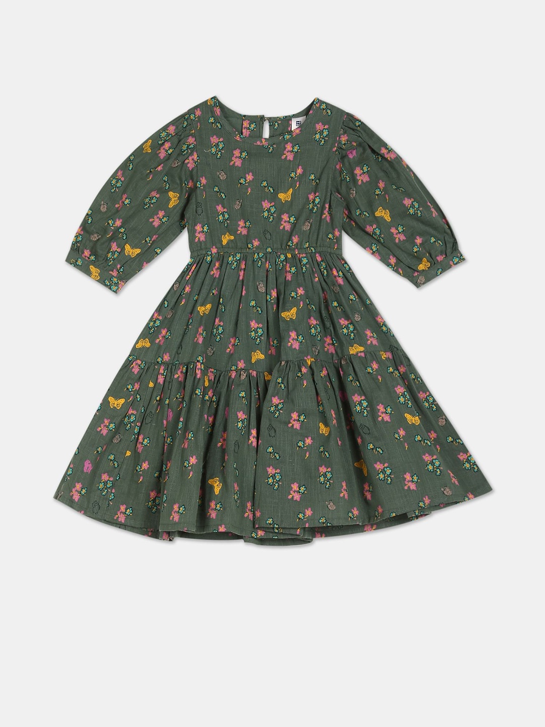 

Cherokee Olive Green Floral Dress