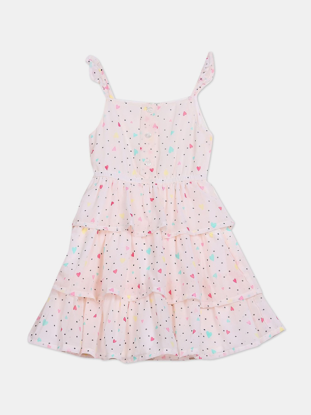 

Cherokee Girls Off White Tiered A-Line Dress