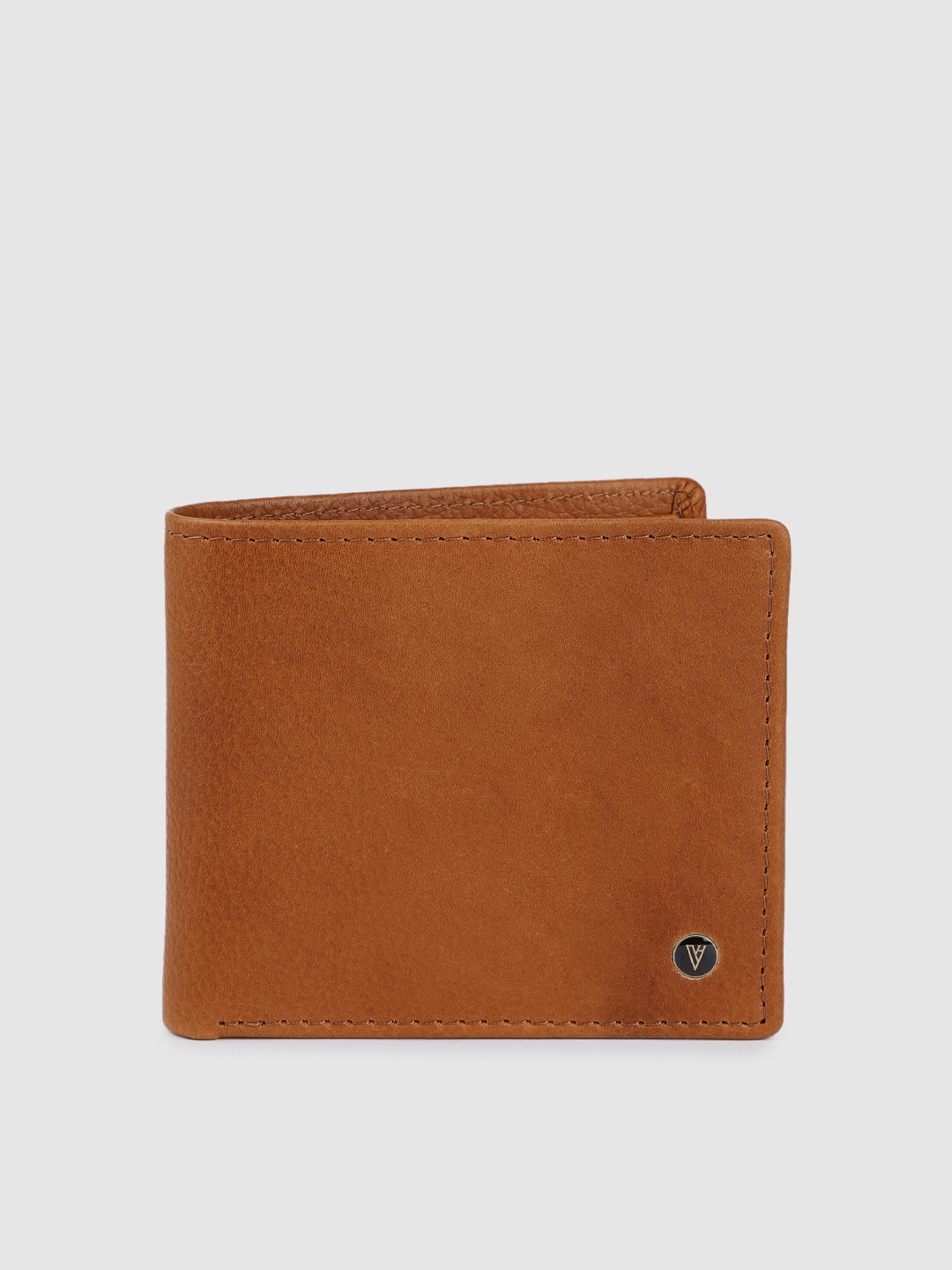 

Van Heusen Men Tan Brown Solid Leather Two Fold Wallet