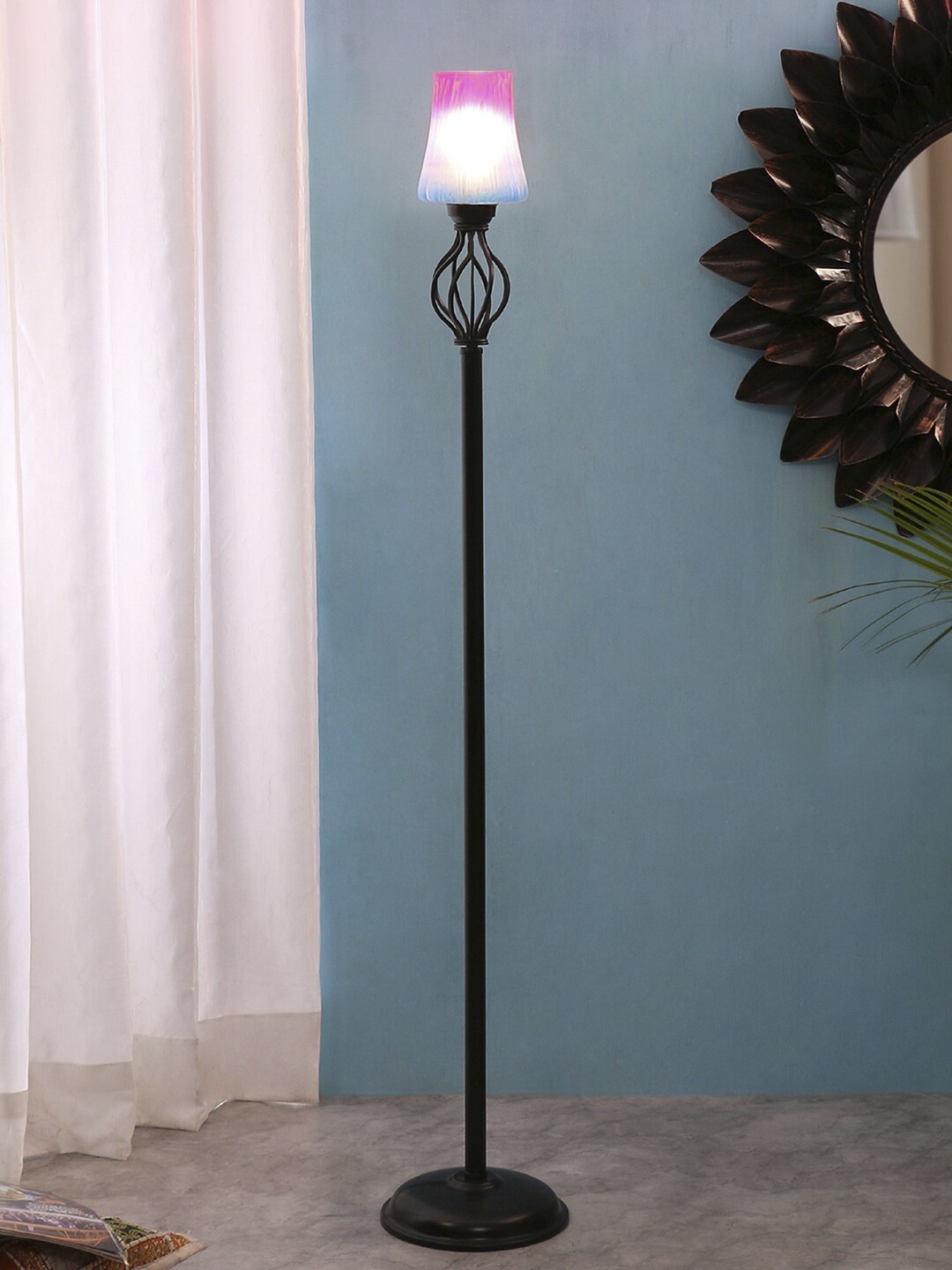 

Devansh Multicolored Basket Iron Floor Standing Lamp, Multi