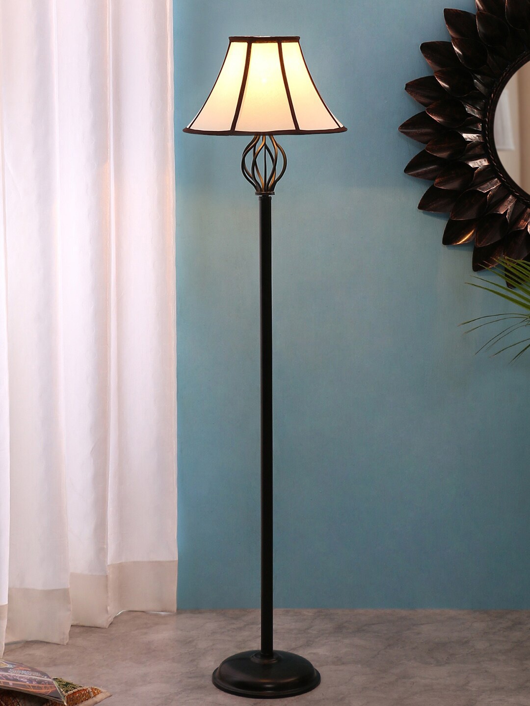 

Devansh Off White Basket Iron Floor Standing Lamp