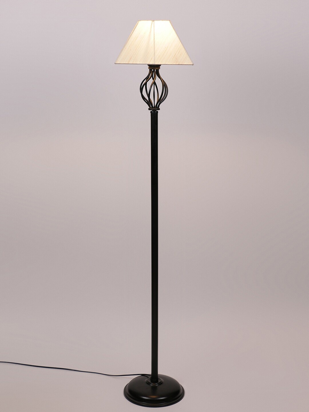 

Devansh White & Black Wrought Iron Floor Lamp, Off white