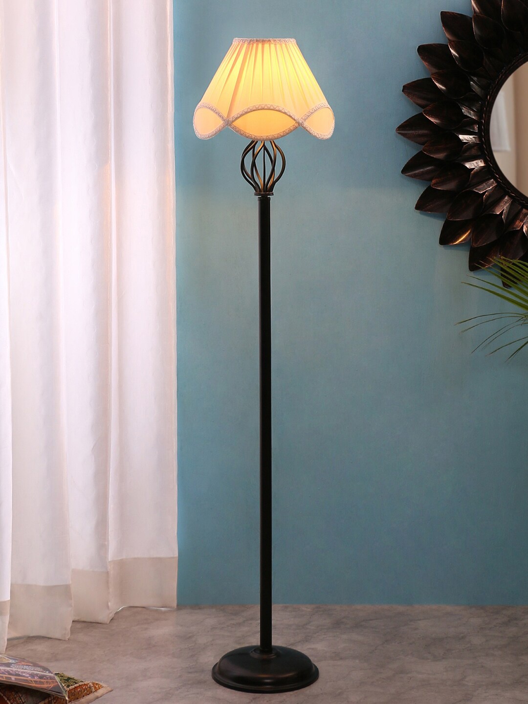 

Devansh Off White Basket Iron Floor Standing Lamp