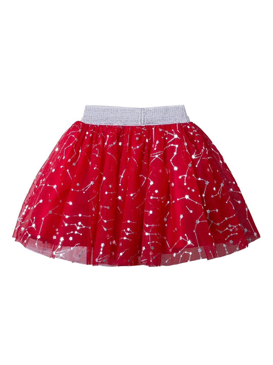 

Hunny Bunny Girls Red Embellished flared Above Knee Length Skirts