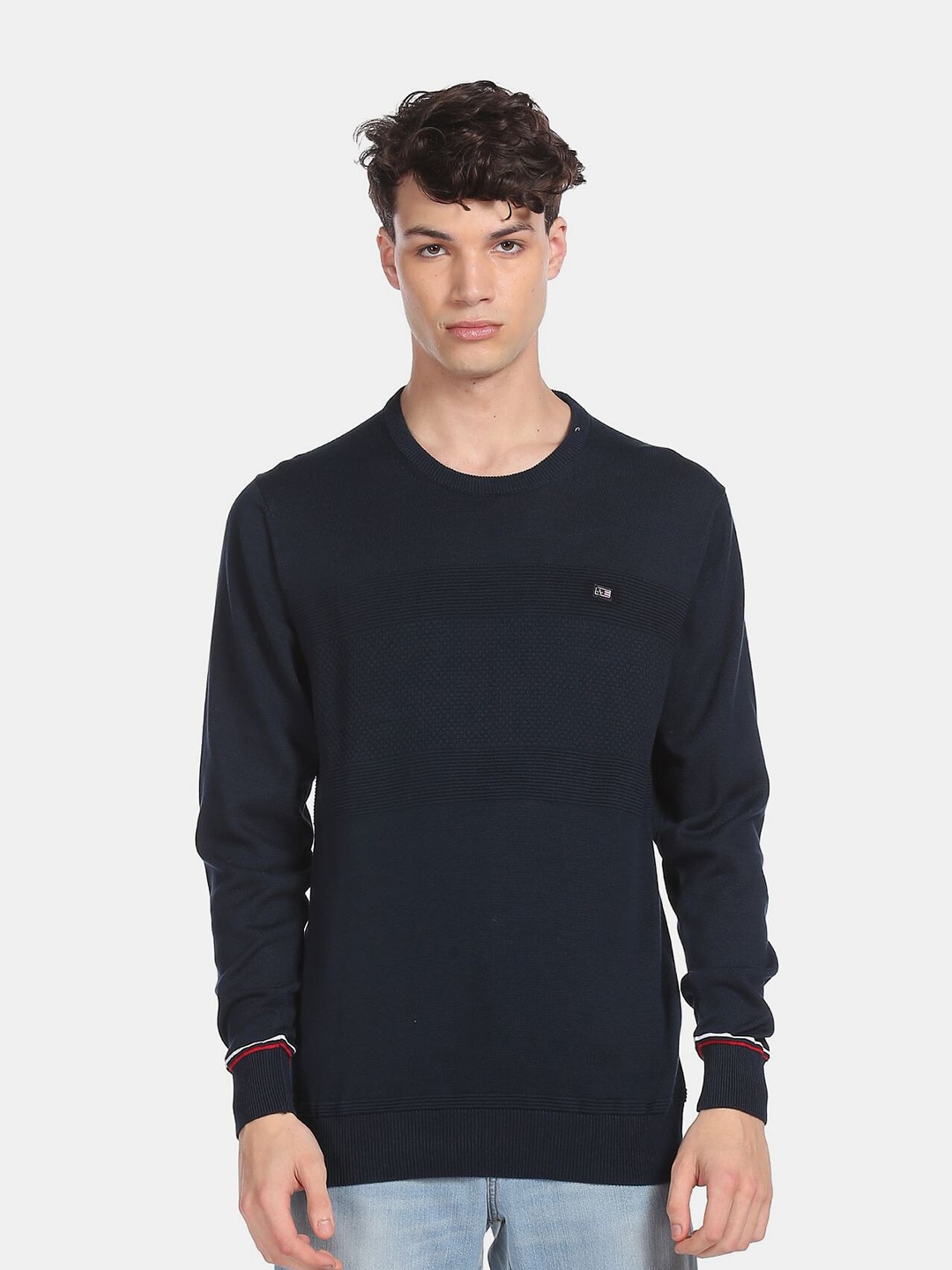 

Arrow Sport Men Blue Cotton Pullover