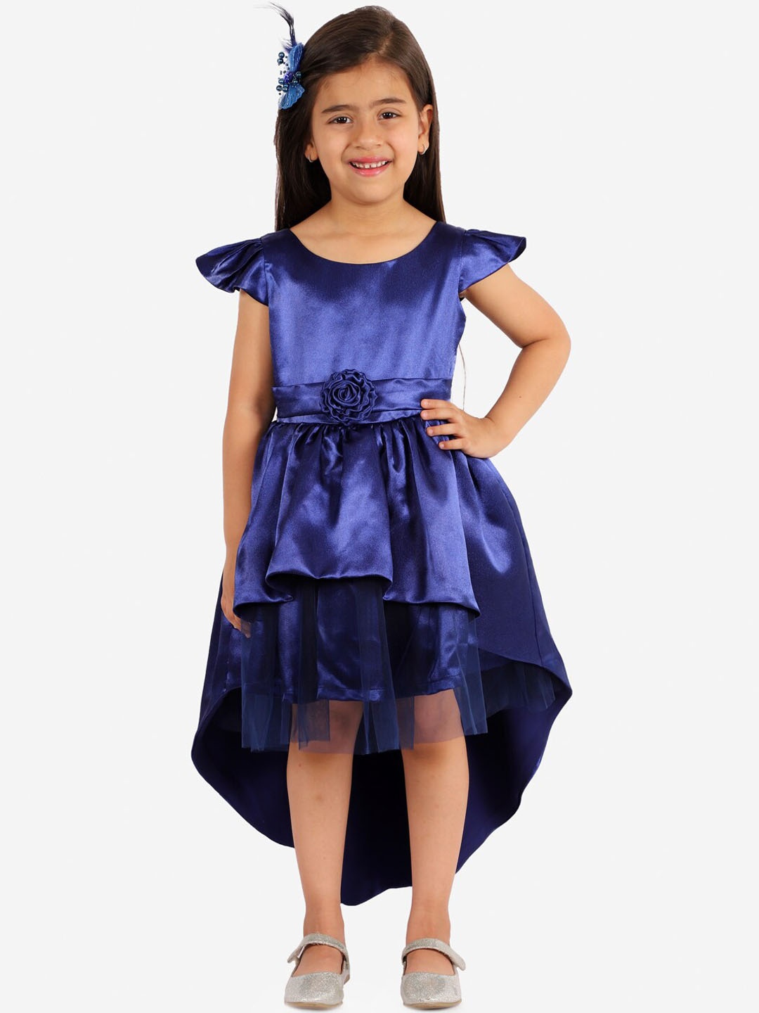 

JBN Creation Blue Layered Satin Dress