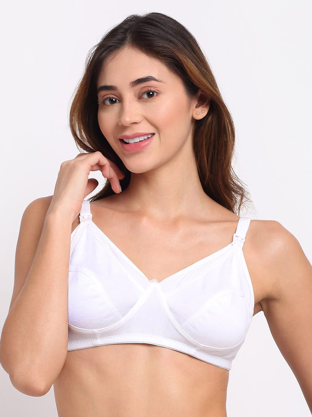 

MYLO ESSENTIALS Pack Of 3 Non-Padded Maternity Bra, White