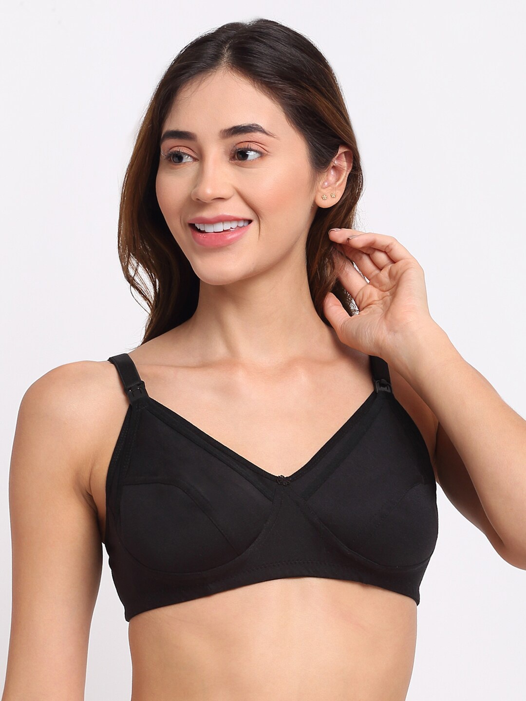 

MYLO ESSENTIALS Pack of 3 Black Maternity Bra