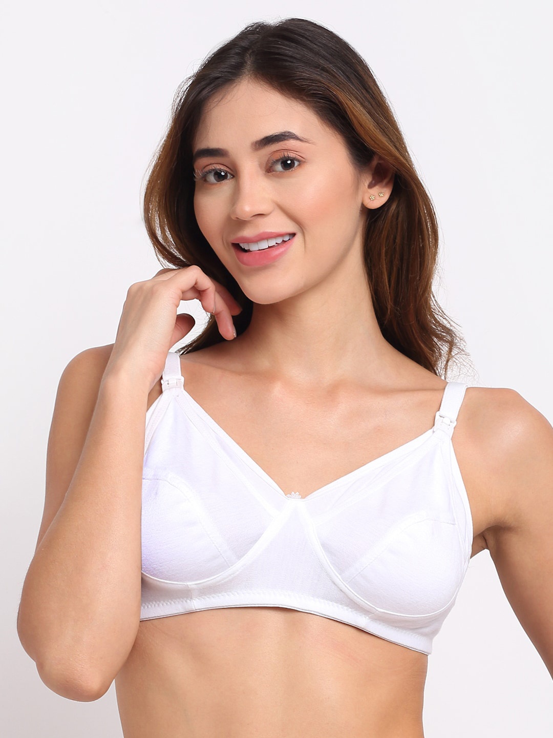 

MYLO ESSENTIALS White Maternity Bra - Non-Wired Non-Padded