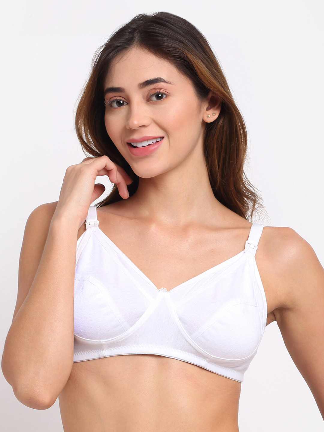 

MYLO ESSENTIALS Pack of 3 White Maternity Bra with Free Bra Extender