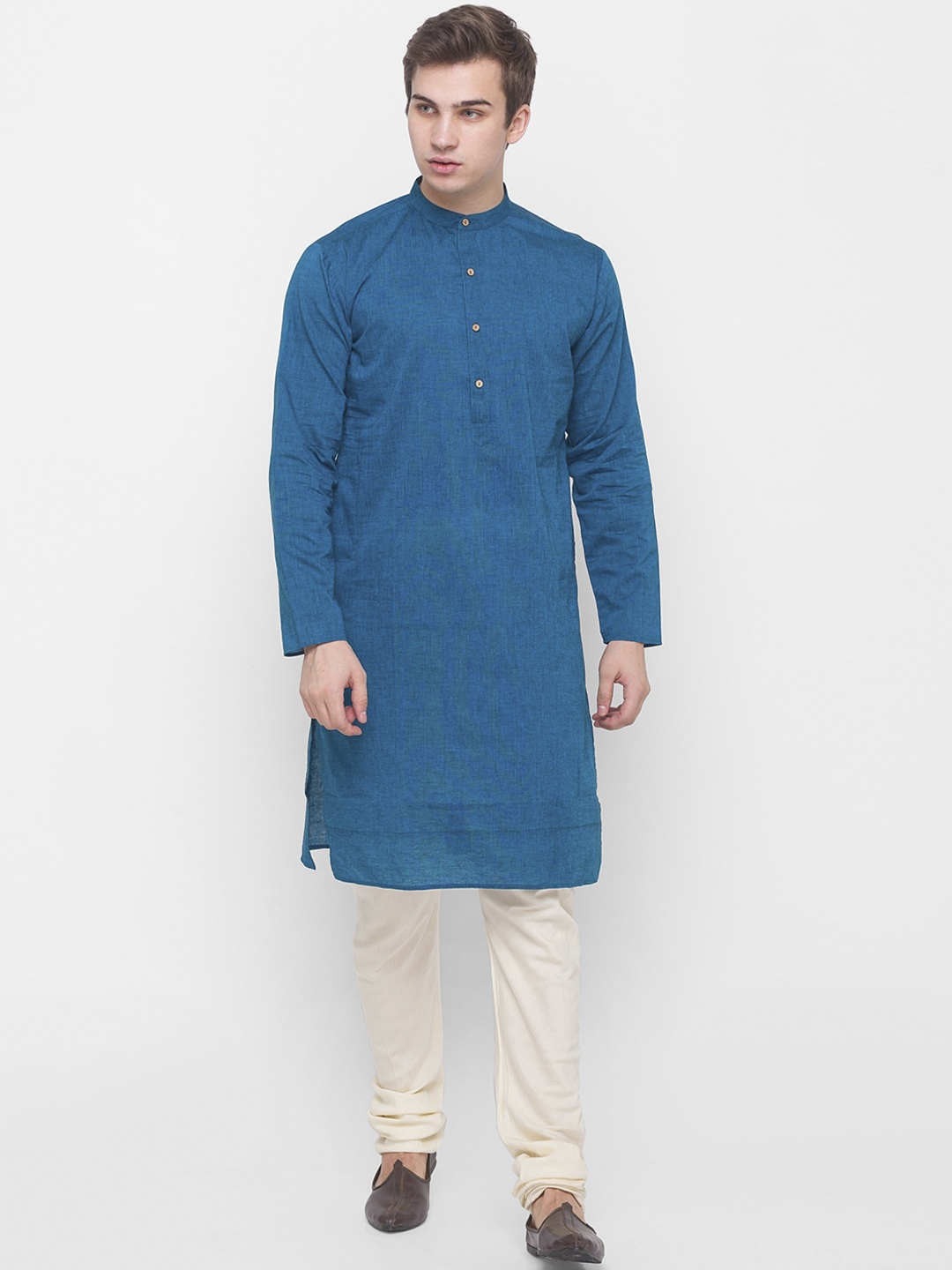 

Globus Men Teal Blue Kurta