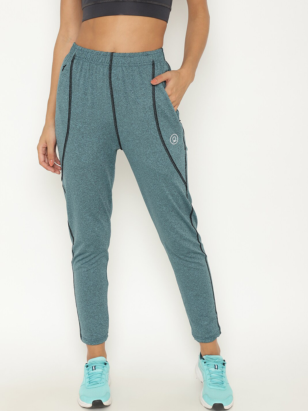 

CHKOKKO Women Green Solid Anti Microbial Track Pants
