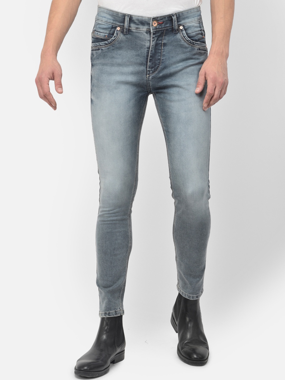 

Crimsoune Club Men Grey Slim Fit Light Fade Stretchable Jeans