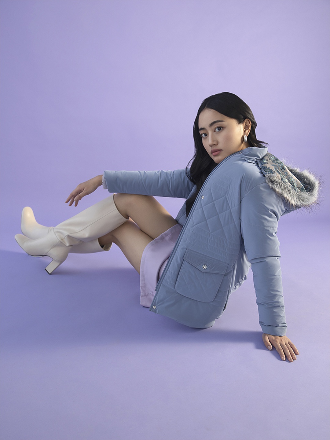 

Crimsoune Club Women Blue Longline Padded Jacket