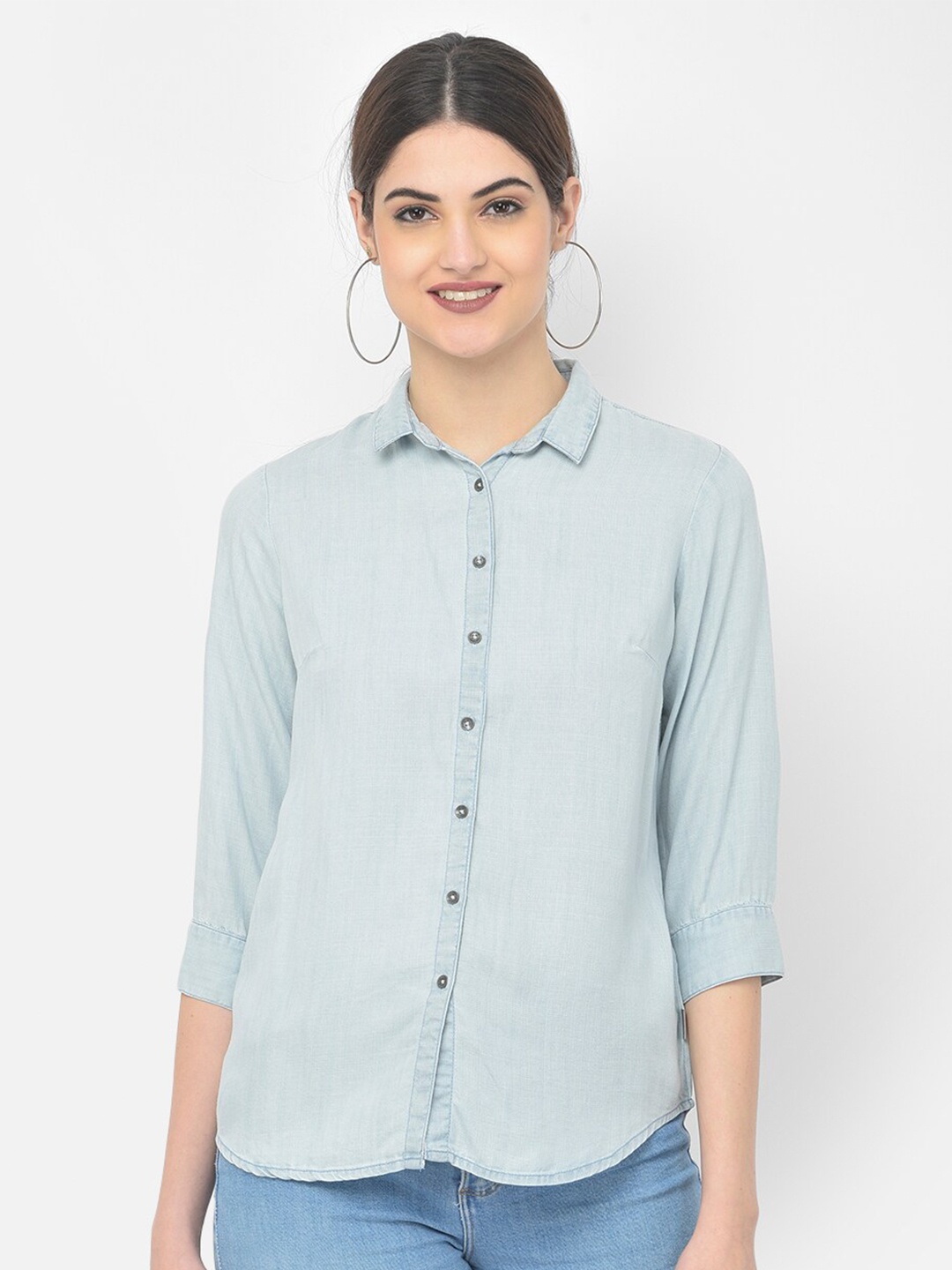 

Crimsoune Club Women Blue Casual Shirt