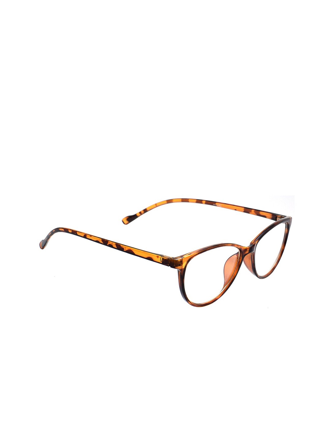 

Peter Jones Eyewear Women Brown & Yellow Abstract Cateye Full Rim Round Frames AG2476DA