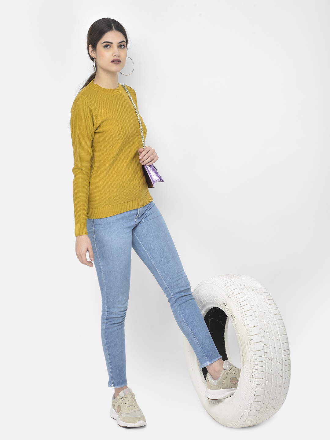 

Crimsoune Club Women Mustard Acrylic Pullover