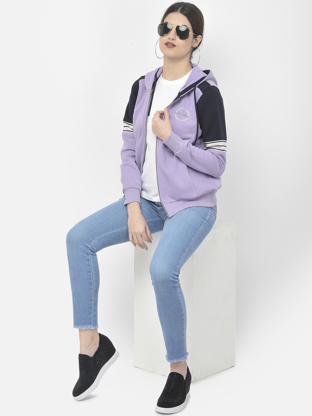 

Crimsoune Club Women Purple Hooded Sweatshirt