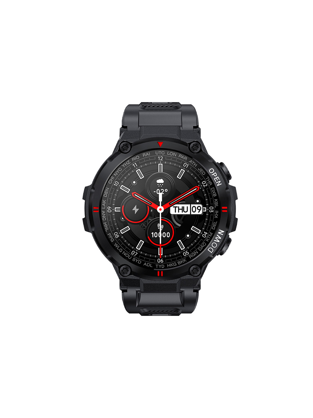 

JUST CORSECA Black Ray K'ANAB!S Calling Smartwatch with IP68 and Sports Watch