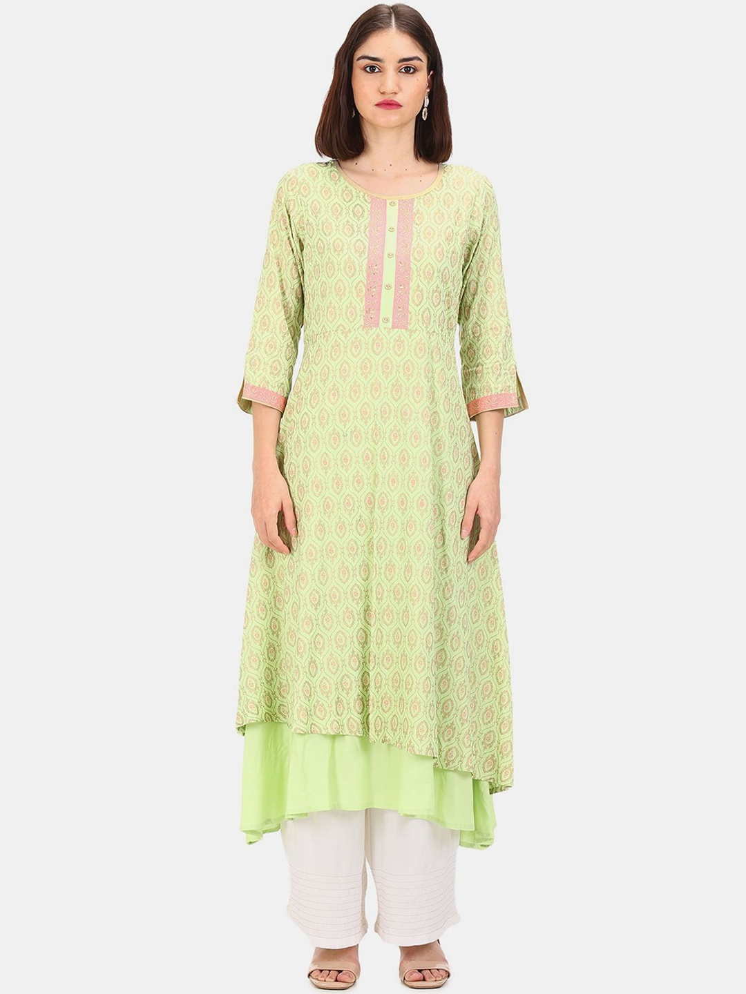 

Anahi Women Green Ethnic Motifs Printed Kurta