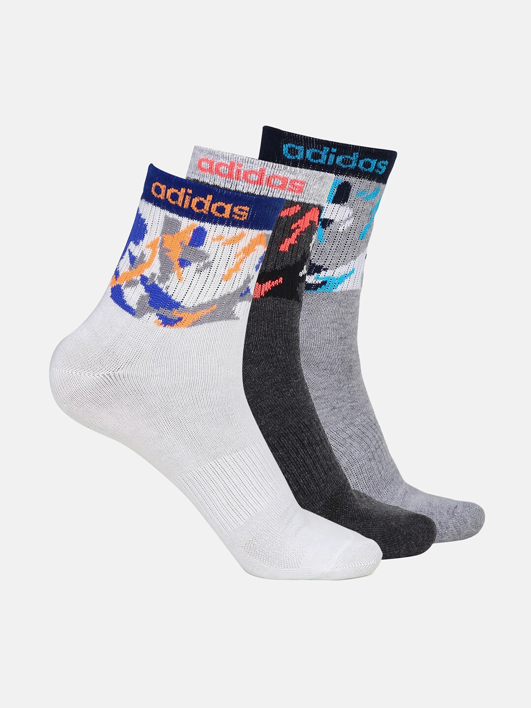 

ADIDAS Men Pack of 3 Assorted Ankle Length Socks