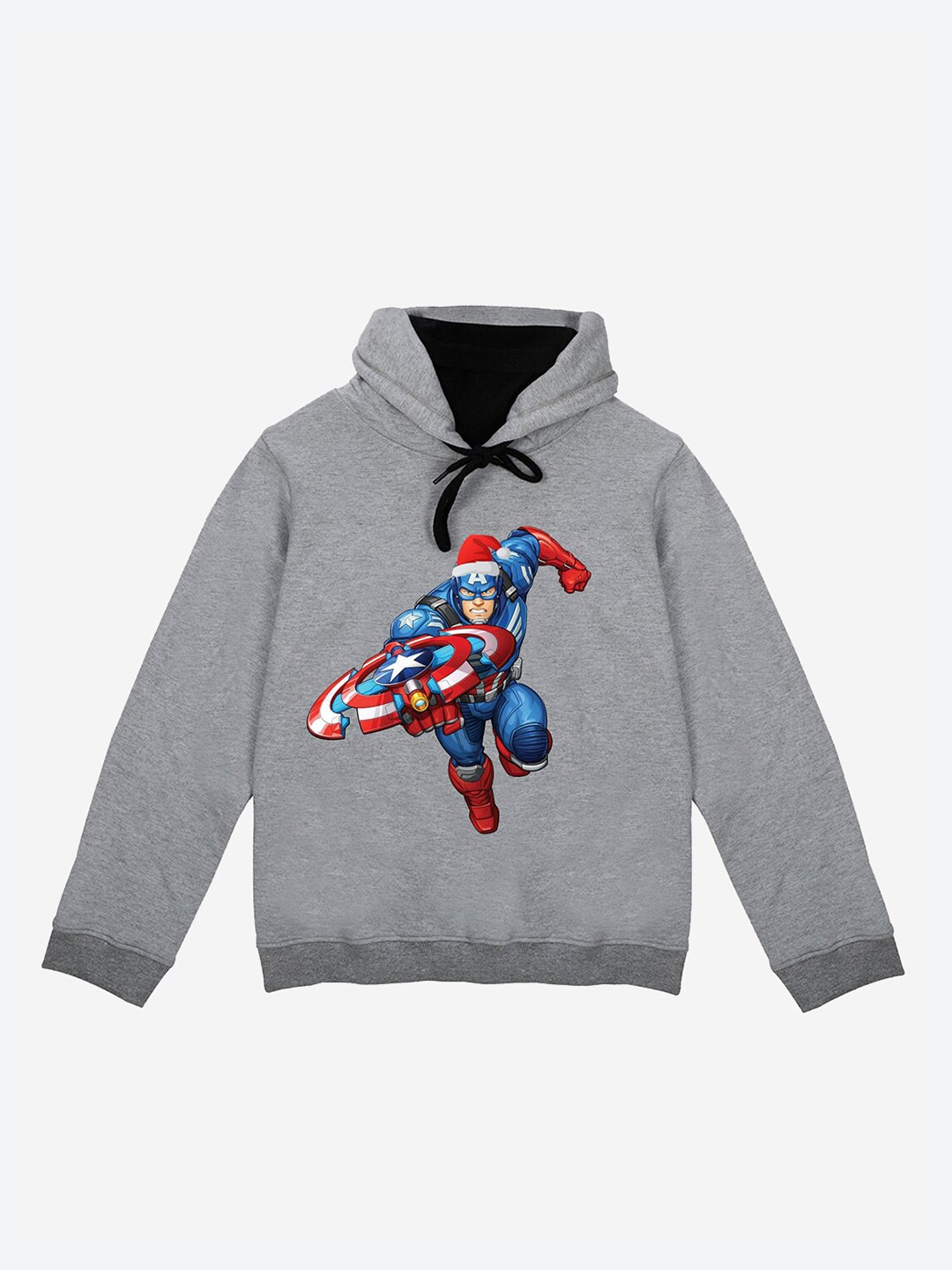

YK Marvel Boys Grey Printed Hooded Sweatshirt