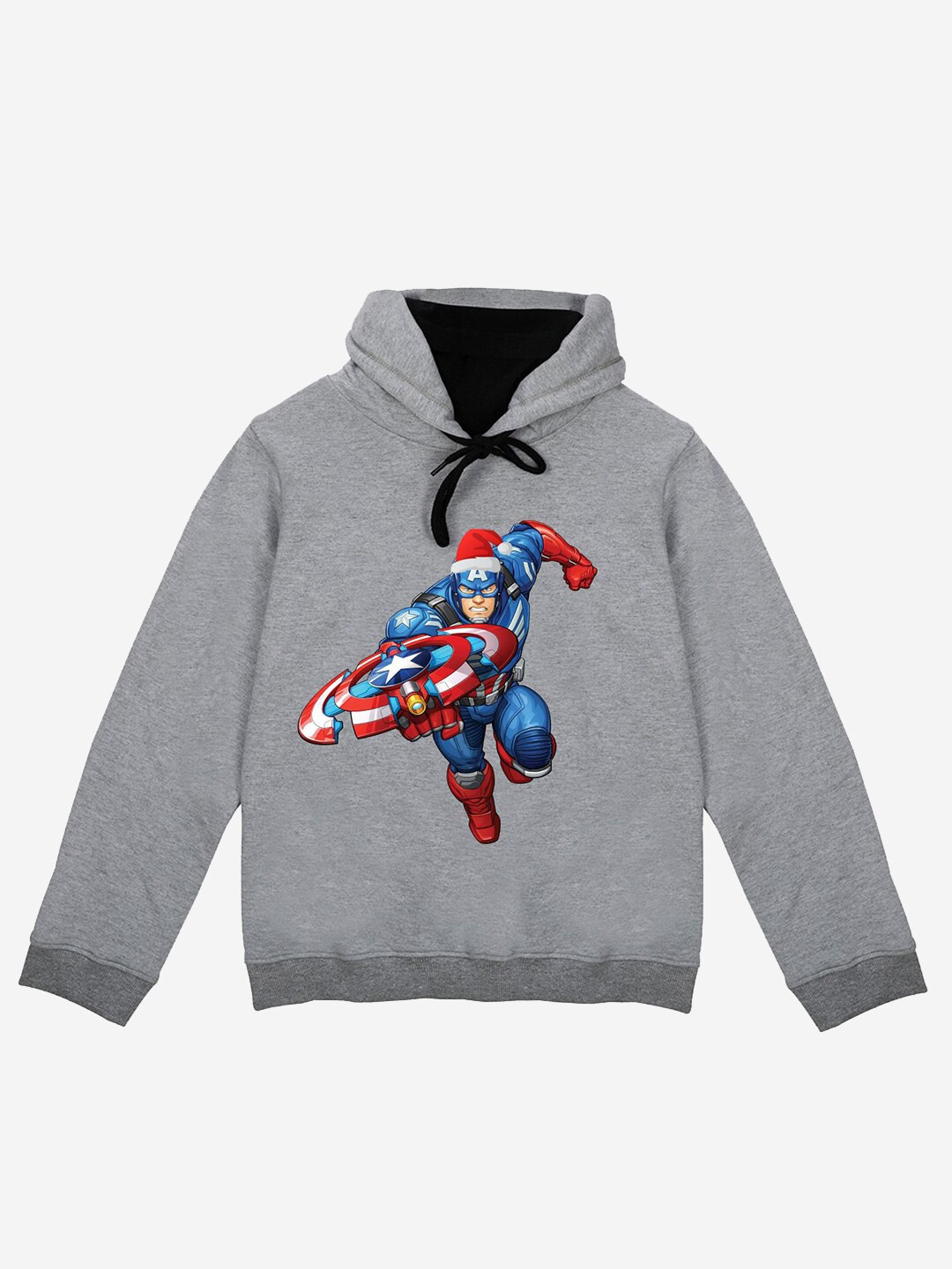 

YK Marvel Boys Grey Printed Hooded Sweatshirt