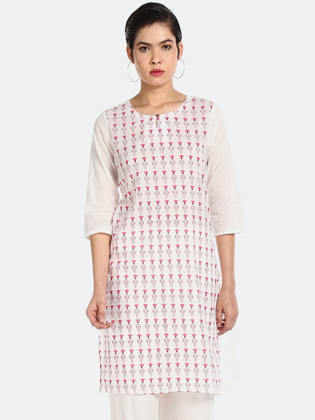 

Karigari Women White Printed Kurta