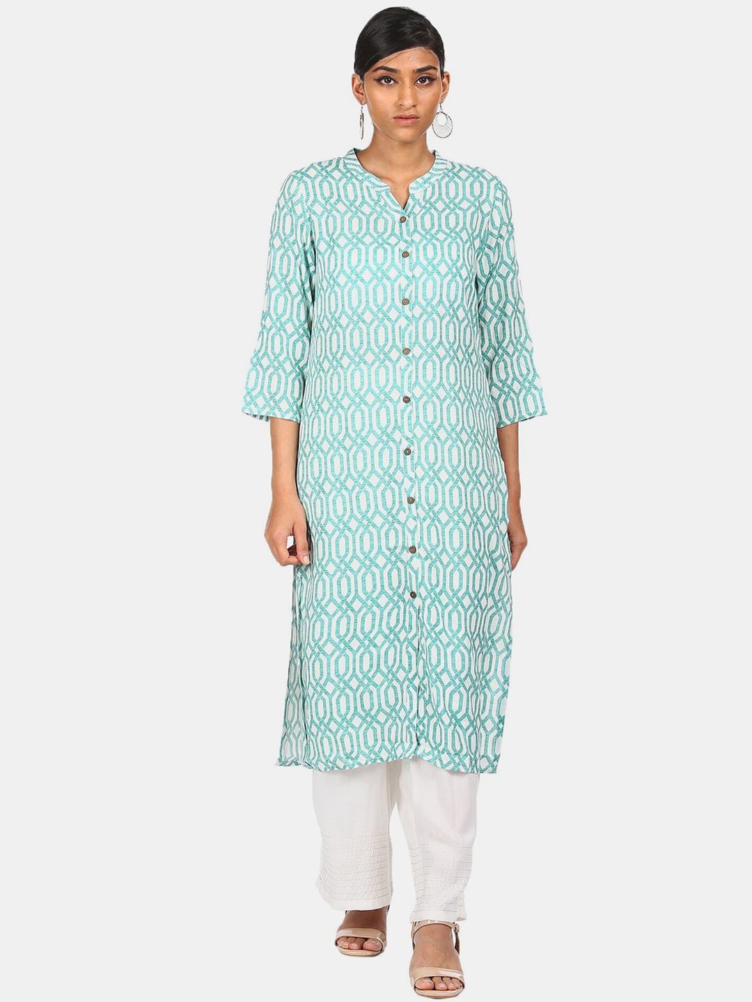 

Karigari Women Blue Printed Kurta