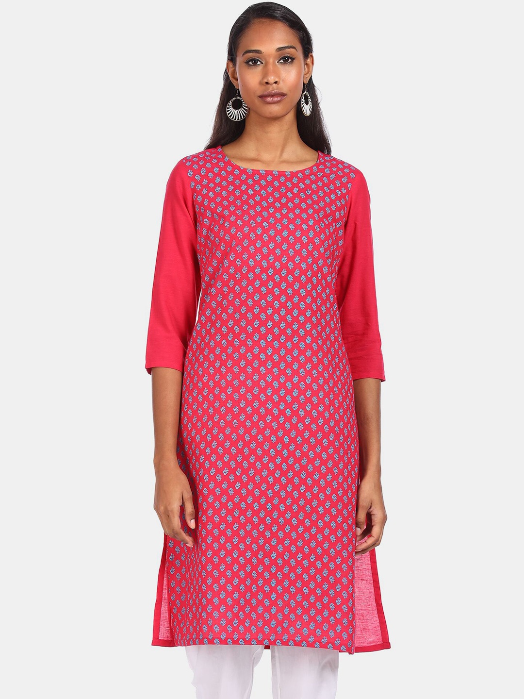 

Karigari Women Red Ethnic Motifs Printed Kurta