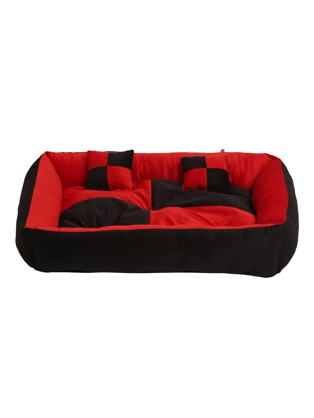 

WIGGLE TWIDDLE Red & Black Solid Anti-Slip Pet Bed