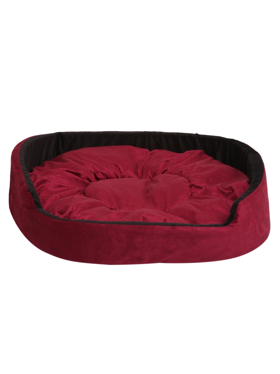 

WIGGLE TWIDDLE Maroon & Black Solid Round Pet Bed