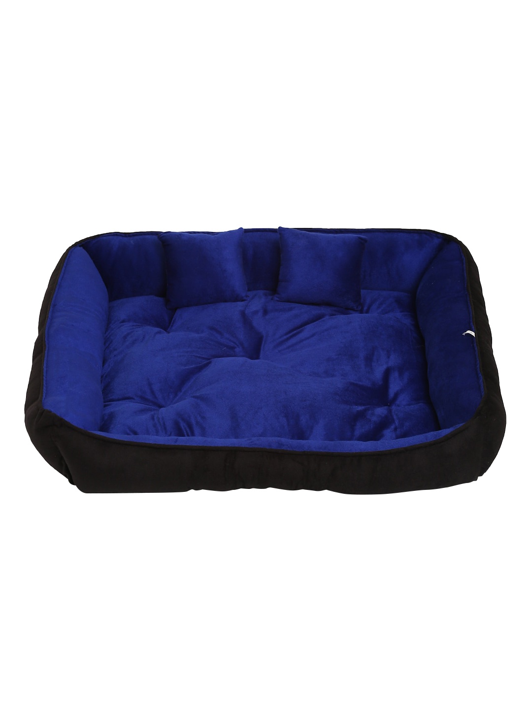 

WIGGLE TWIDDLE Blue & Black Rectangular Pet Bed with 2 Pillows