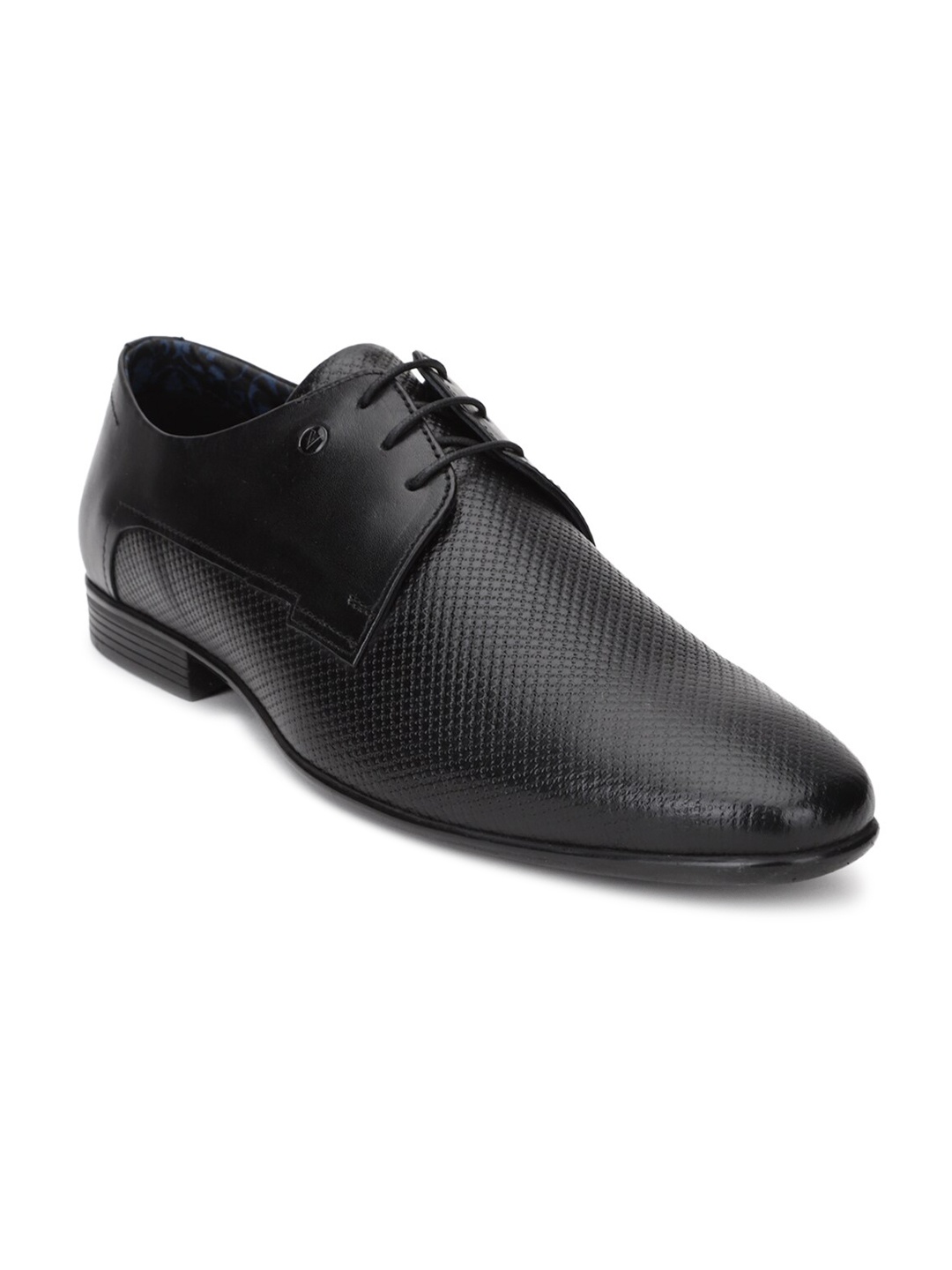 

Van Heusen Men Black Textured Leather Formal Derbys