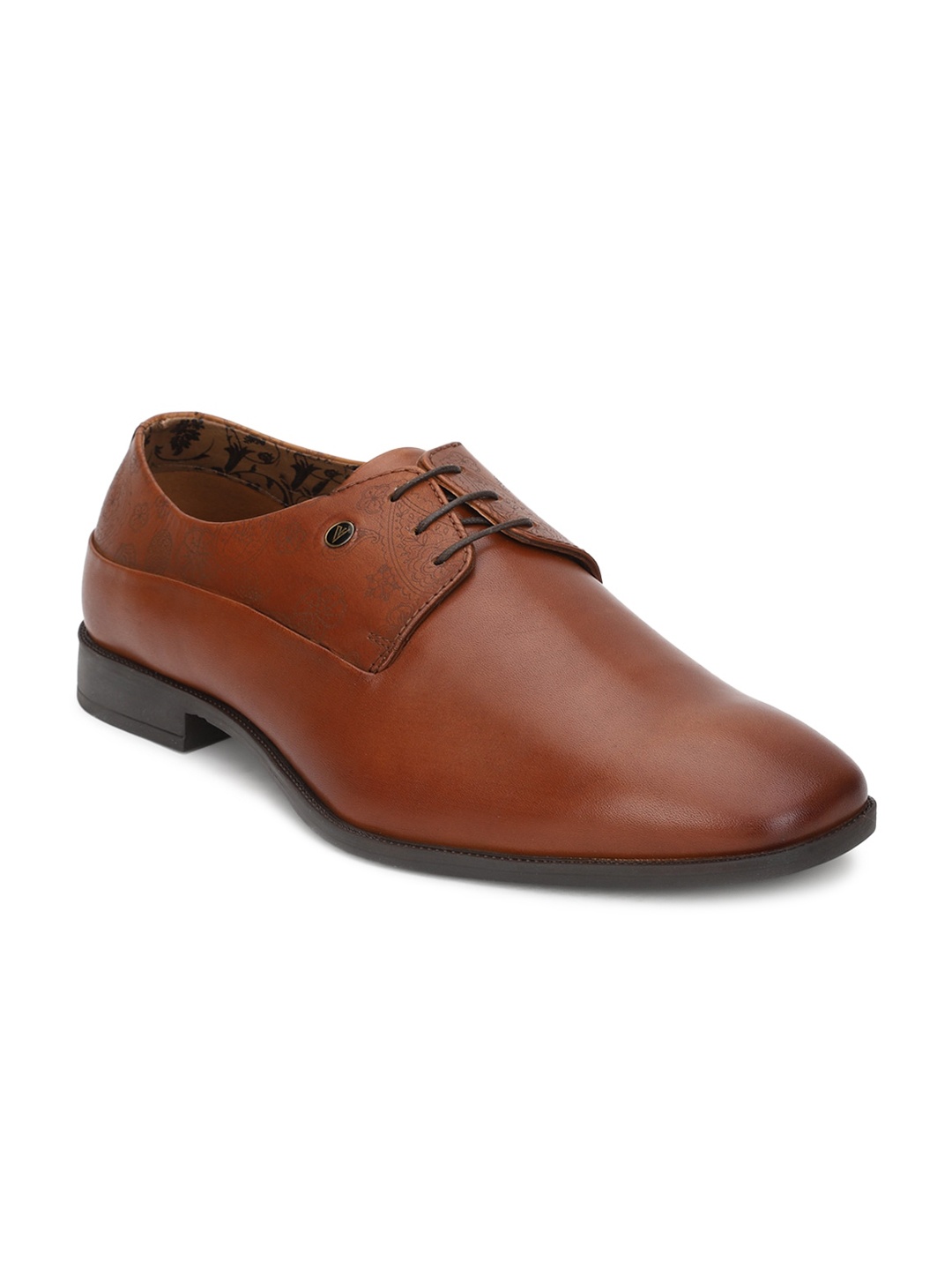 

Van Heusen Men Brown Textured Leather Formal Derbys