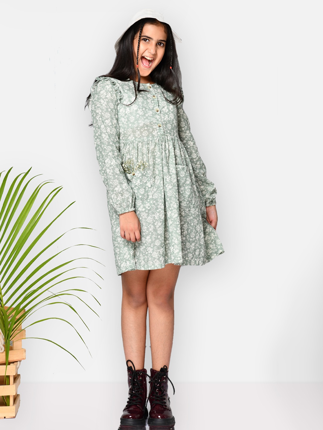 

Jade Garden Sea Green Floral Dress