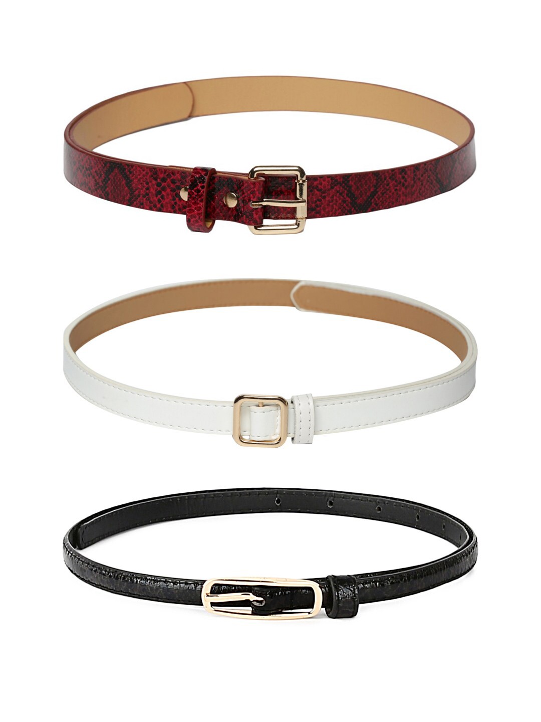 

CRUSSET Women Pack Of 3 Casual Belt, Black