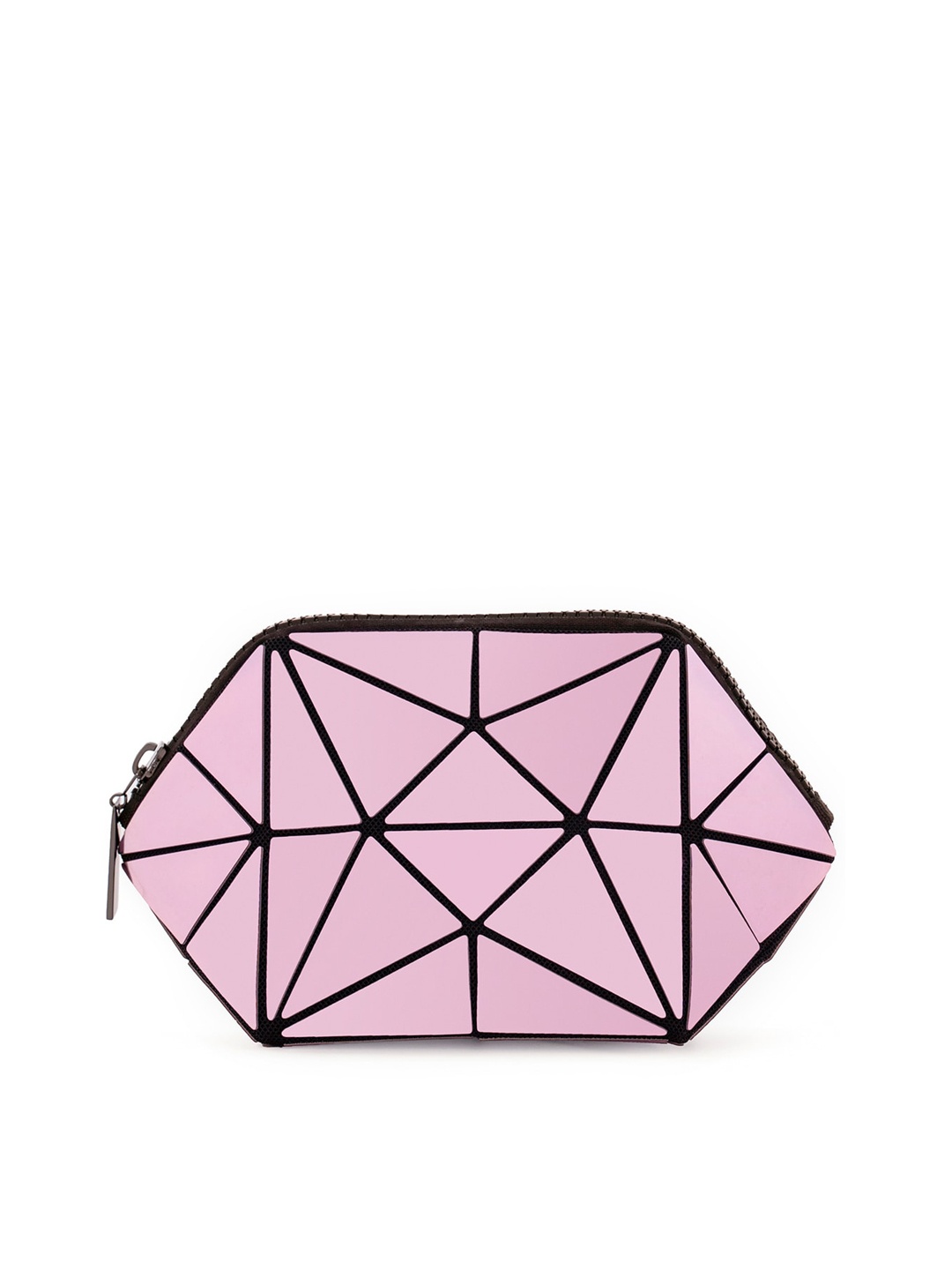 

NUFA Pink Geometric Textured Bowling Hobo Bag with Bow Detail