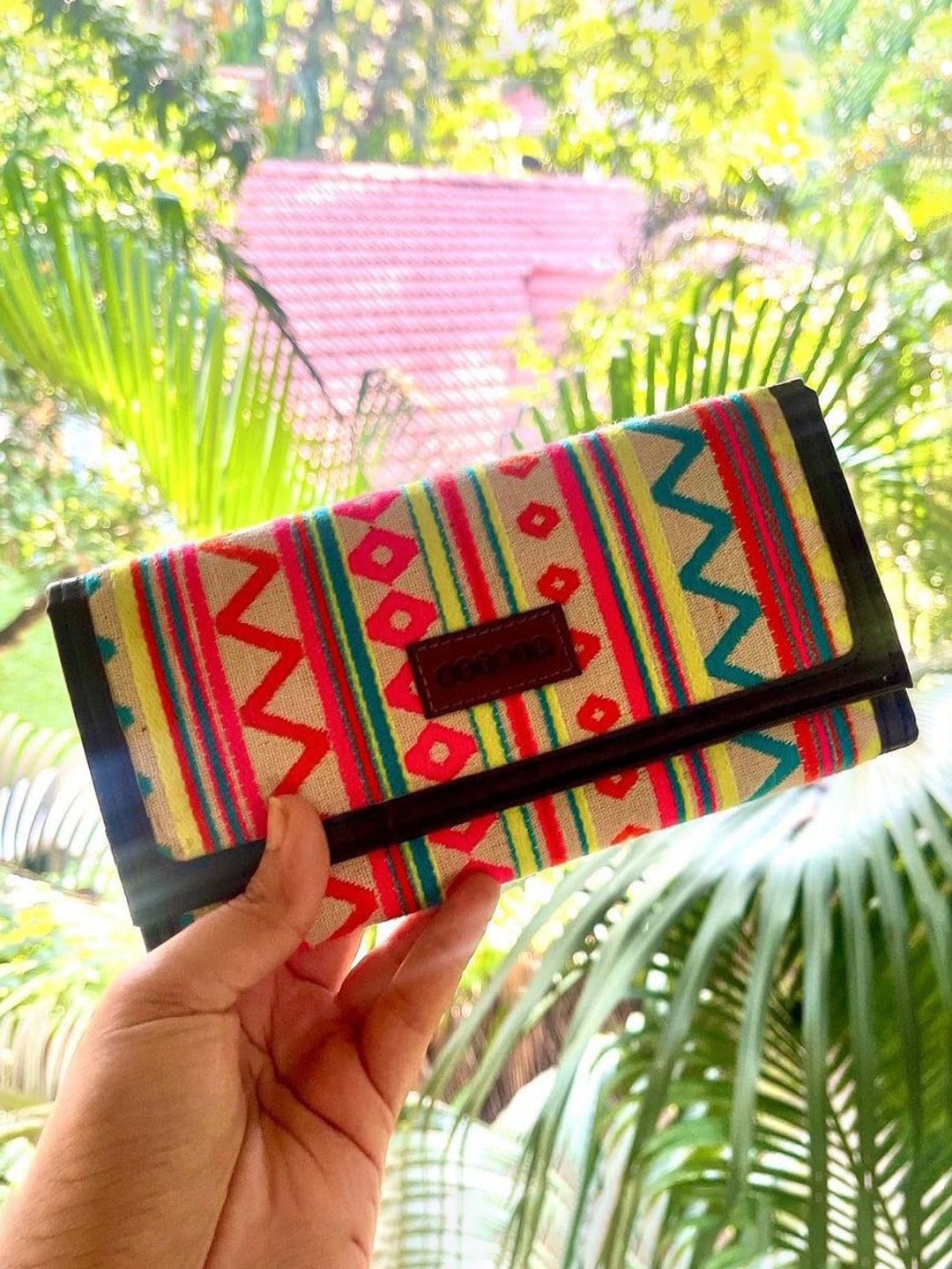 

ASTRID Women Multicoloured Woven Design Canvas Two Fold Wallet, Multi