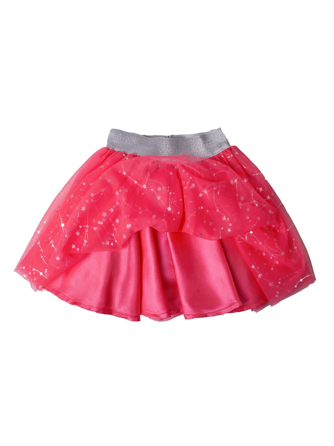 

Hunny Bunny Girls Coral-Colored Embellished Flared Above Knee Length Skirt