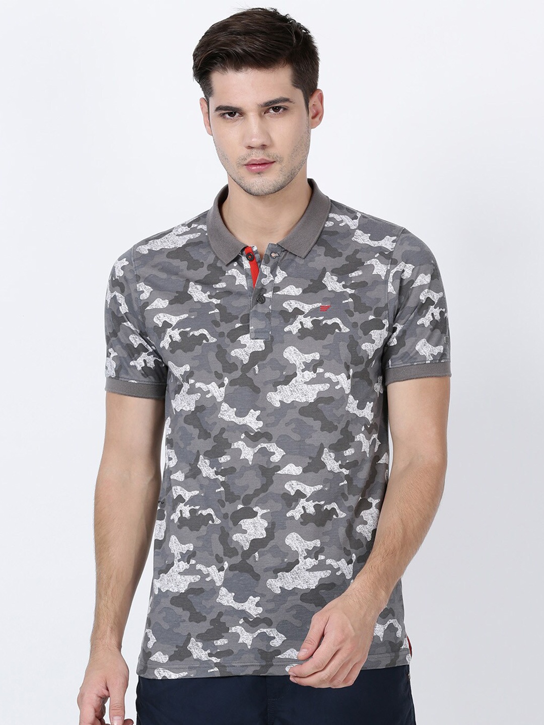 

t-base Men Multicoloured Printed Polo Collar T-shirt, Multi