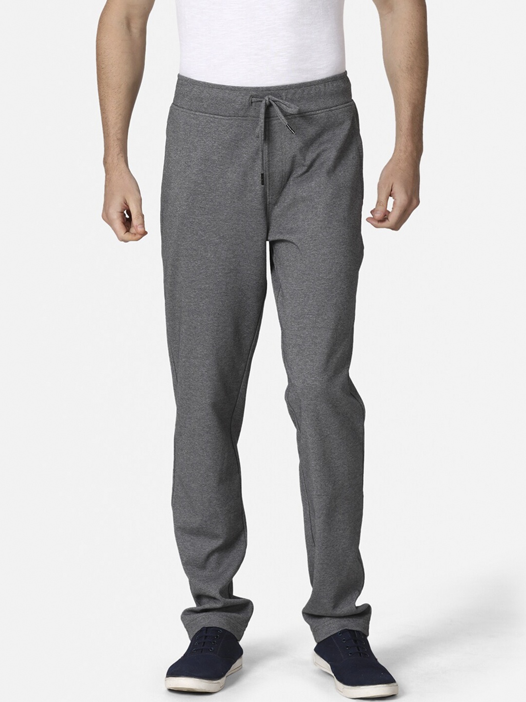 

t-base Men Charcoal Grey Solid Track pants