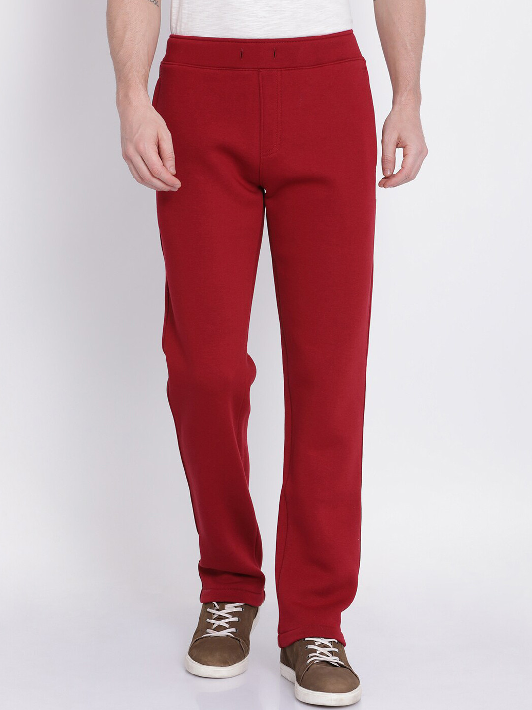 

t-base Men Red Solid Track Pants