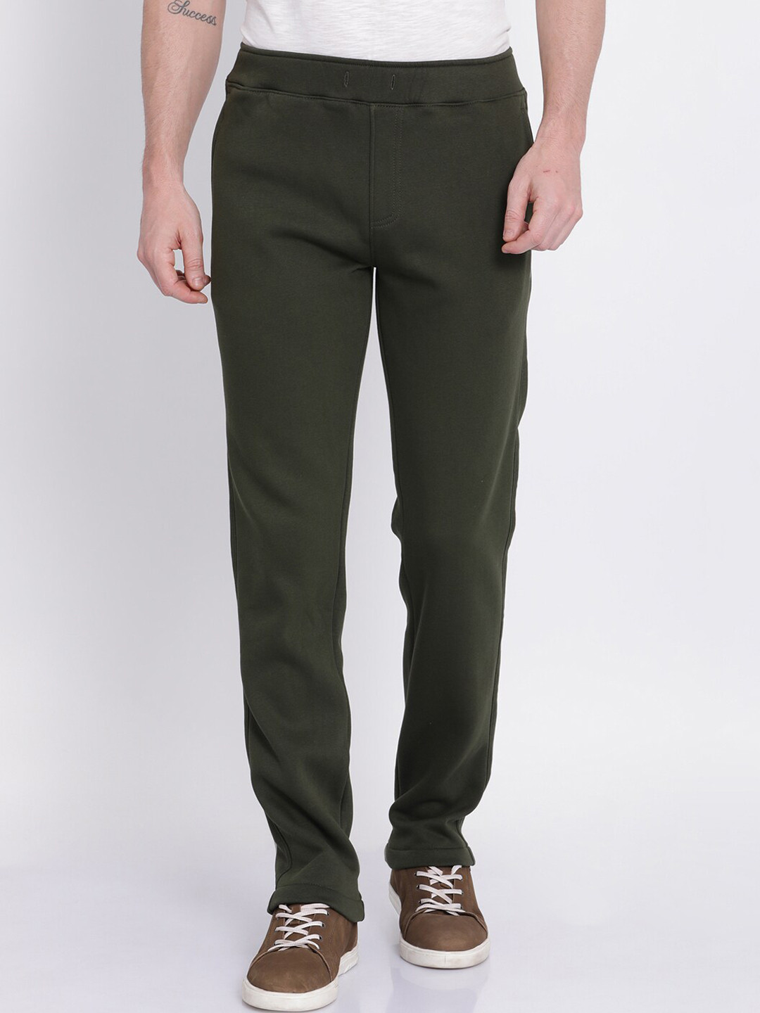

t-base Men Olive Solid Track Pants